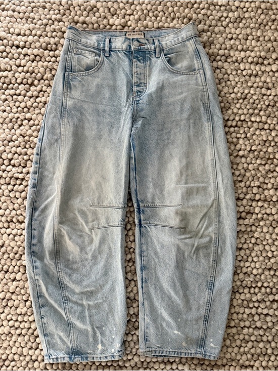 We The Free Denim - We the Free Good Luck Mid Rise Barrel Jeans Aegean